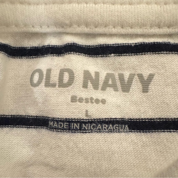 Old Navy Bestee white black striped tank top shirt size large L
 b54 - Picture 2 of 4